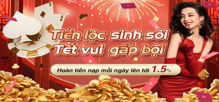 Tiền Lộc Sinh Sôi - Tết Vui Gấp Bội, Nhận Được Hoàn Trả Lên Tới 1.5%!